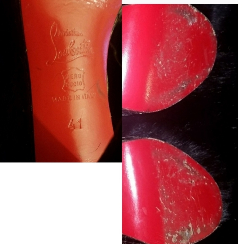 Christian Louboutin Python criss-cross peep-toe high heels EU41 runs Small - Picture 7 of 8